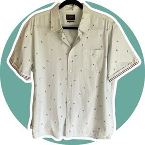 Jachs Mens Mint Green Hula Girl Collar Short Sleeve Button Down Shirt Size XL